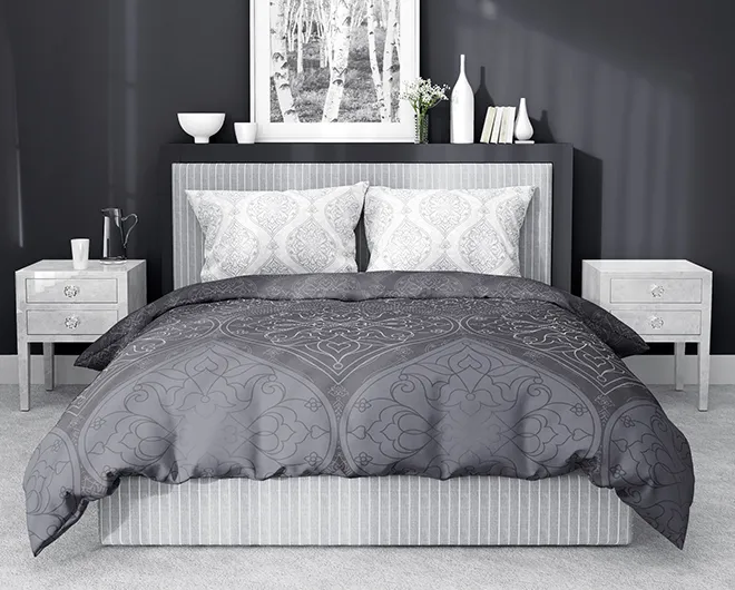 Pościel satynowa szara 200x200 + 2x 50x60 (rozm. Ikea)