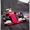 Narzuta z bolidem Formuły 1, szara, 140x195