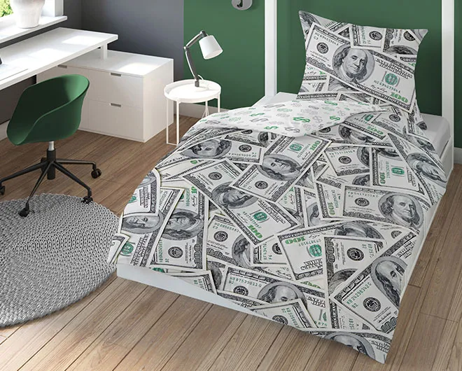 Pościele z dolarami (nadrukiem banknotów) dla nastolatków 160x200