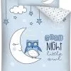 Mała pościel z niebieską sową 2688 A Detexpol 5901685628426