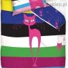 Pościel w paski z różowym kotem The Cat 140x200, 160x200