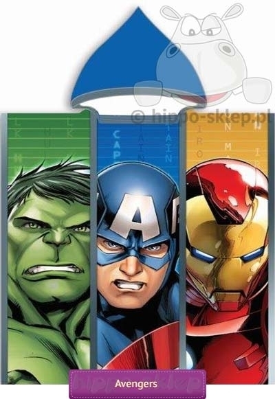 Ręcznik ponczo z kapturem Avengers Marvel, 50x115