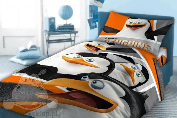 Pościel dla dzieci Pingwiny z Madagaskaru 160x200