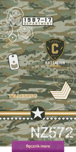 Ręcznik wojskowy moro kamuflaż - zielona panterka 70x140