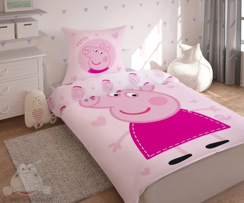 Różowa pościel Peppa Pig dla dziewczynki 140x200, 150x200, 160x200