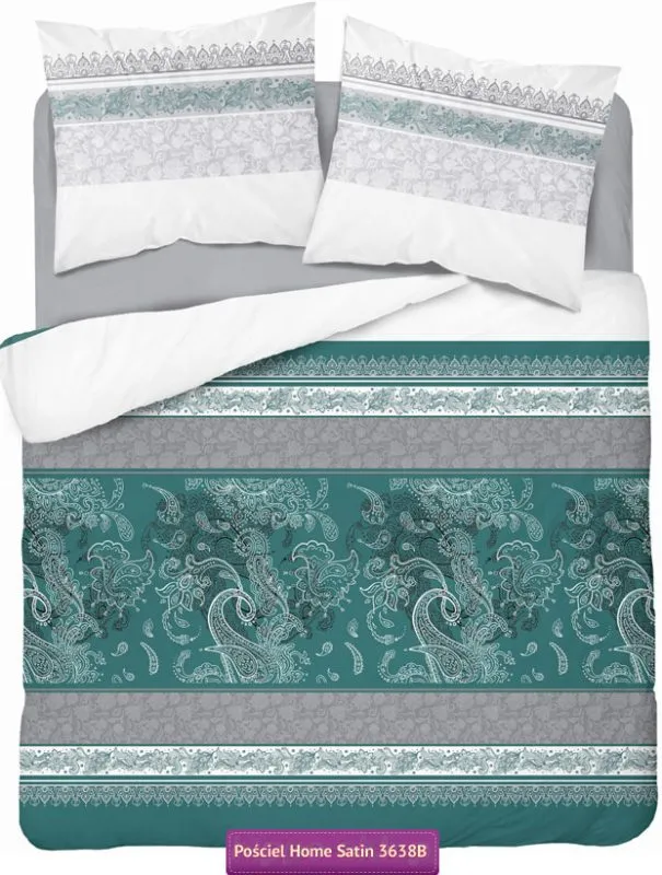 Satynowa pościel z motywem paisley 160x200, 150x200