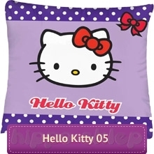 Hello Kitty 05 fioletowa, poszewka z  wypełnieniem