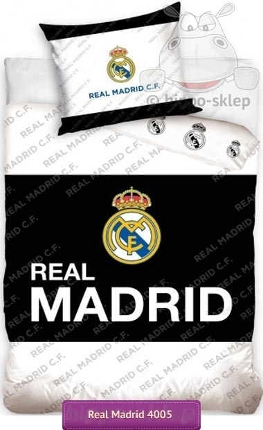Biało-czarna pościel Real Madryt 140x200 i 160x200