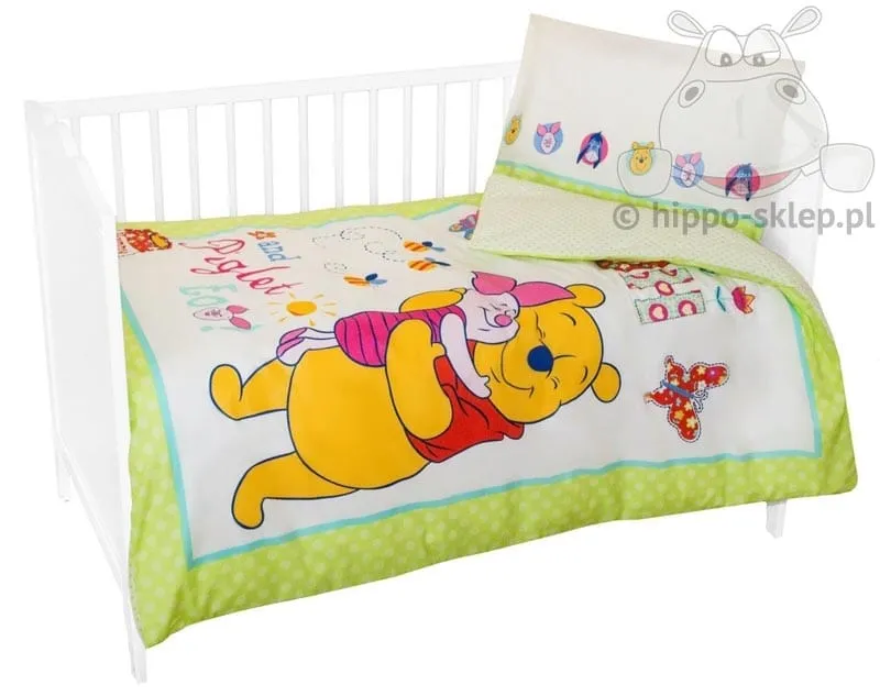 Pościel niemowlęca 120x90 Kubuś Puchatek oliwkowa
