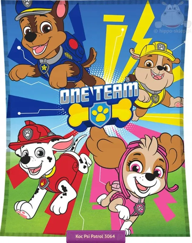 Koc Psi Patrol dla chłopca 110x140 cm