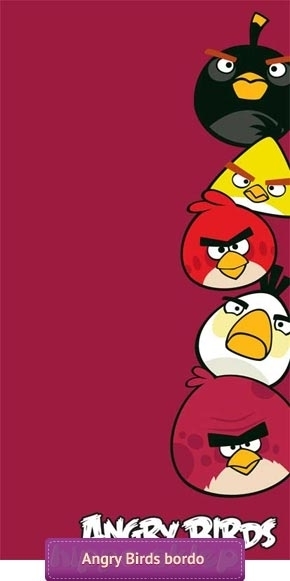 Ręcznik Angry Birds classic 70x140, bordowy