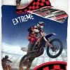 Pościel z motocyklem cross extreme 140x200, 160x200, błękitna