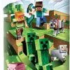 Narzuta na łóżko Minecraft dla dzieci 140x195, niebiesko-zielona
