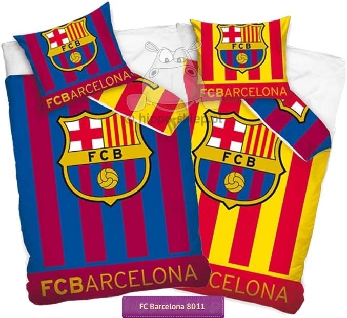 Dwustronna pościel FC Barcelona w pasy 140x200 lub 150x200