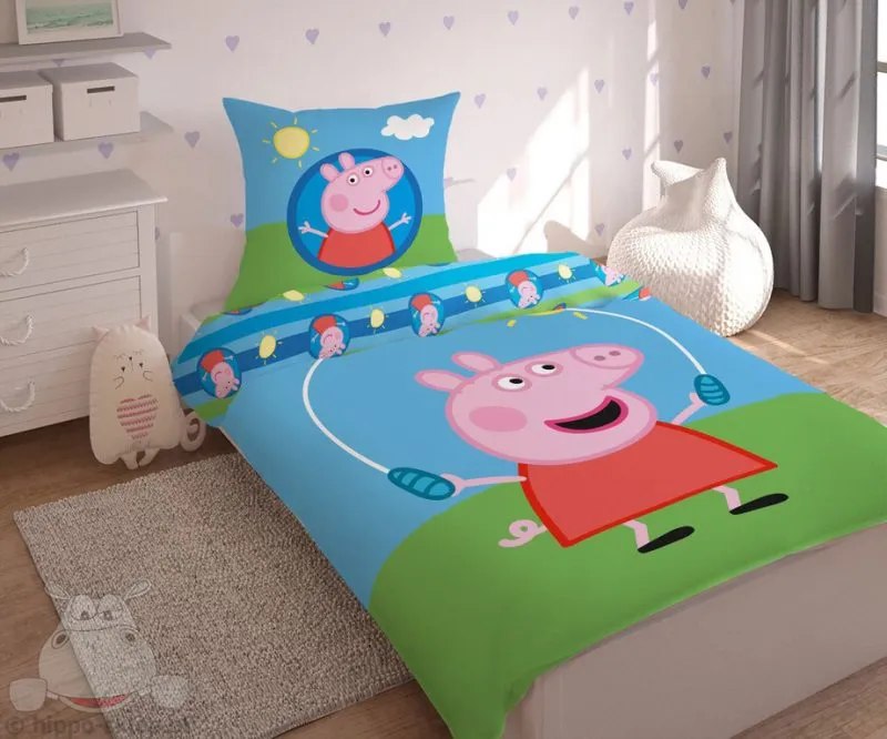 Pościele z postacią Świnki Peppy, bawełniane, 150x200 lub 160x200