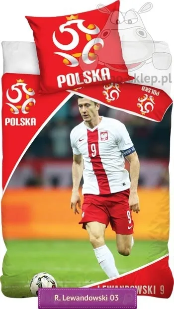 Pościel Robert Lewandowski 160x200 lub 150x200, czerwona