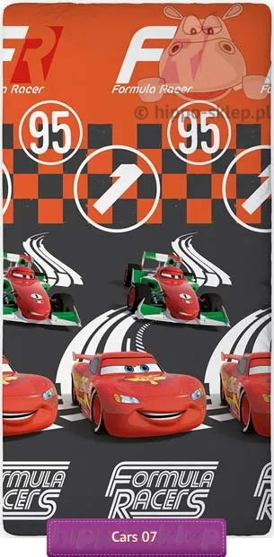 Auta 2 Disney prześcieradła z gumką 90x200, czerwono - szare