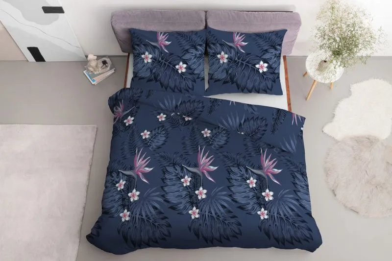 Satynowa pościel w liście i kwiaty Home Satin 200x200