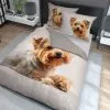 Beżowa pościel Yorkshire Terrier 220x200 + 2x 70x80 cm