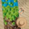 Recznik plażowy z motywem tekstur 3D z Minecraft-a