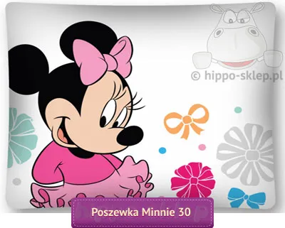 Duża poszewka Minnie Mouse szara 70x80 lub 50x60