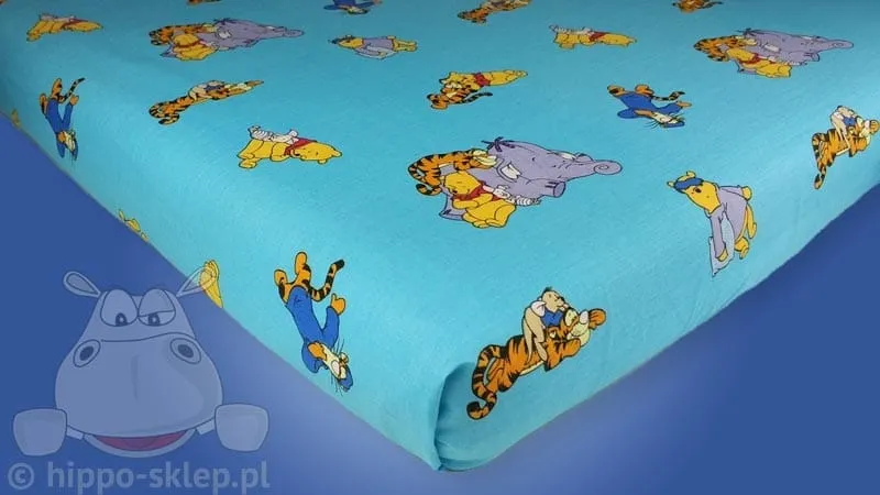 Bawełniane prześcieradło Kubuś Puchatek WTP-04 100% bawełna
