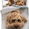 Pościel z pudlem rasy toy miniaturka 160x200 lub 140x200 + 70x80 beżowa