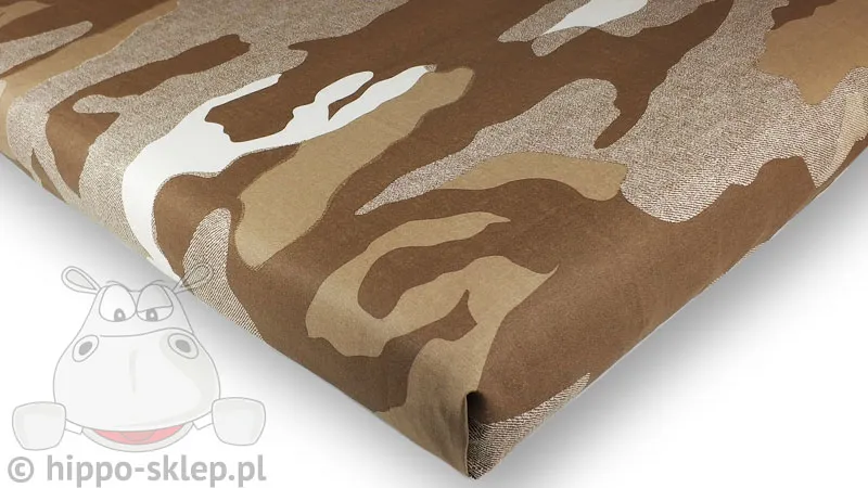 Prześcieradło wojskowe pantera pustynna 140x200, brązowo-bezowe