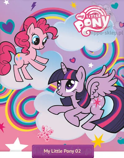 Kucyki Pony koc polarowy 130x160 różowy i fioletowy