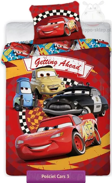 Komplet pościeli dla dzieci Auta Disney z McQueen-em 120x160,140x180, 150x200