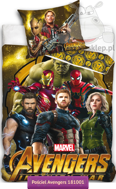 Pościel Avengers Wojna bez granic 140x200, brązowa