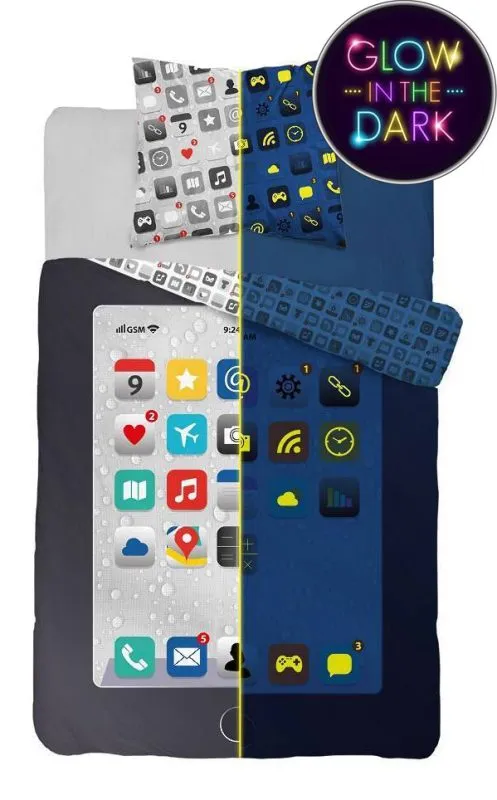 Pościel z tabletem świecąca w ciemności