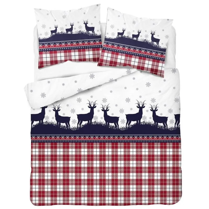 Pościel skandynawska w renifery 160x200,