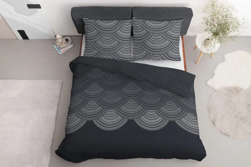 Antracytowa pościel do sypialni z bawełny satynowej 200x200