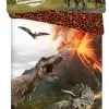 Pościel Jurassic World dinozaury 140x200, zielona