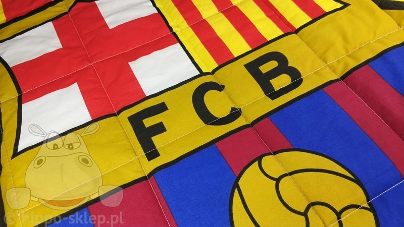Pikowana narzuta FC Barcelona żółto - czerwona