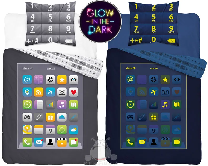 Pościel świecąca w ciemności telefon - smartphone 140x200