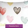 Duża poszewka w kolorowe serca 70x80, 50x60, biała