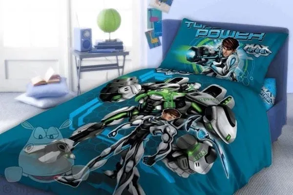 Niebieski komplet pościeli Max Steel 140x200