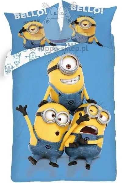 Minionki rozrabiają pościel z dwiema powłoczkami 160x200 + 2x 70x80