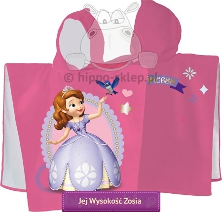 Księżniczka Zosia ręcznik ponczo dla dziewczynki, 60x120, różowy