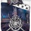 Harry Potter zamek Hogwart pościel 140x200 i 160x200, granatowa