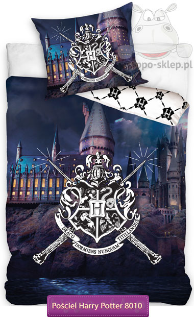 Harry Potter zamek Hogwart pościel 140x200 i 160x200, granatowa