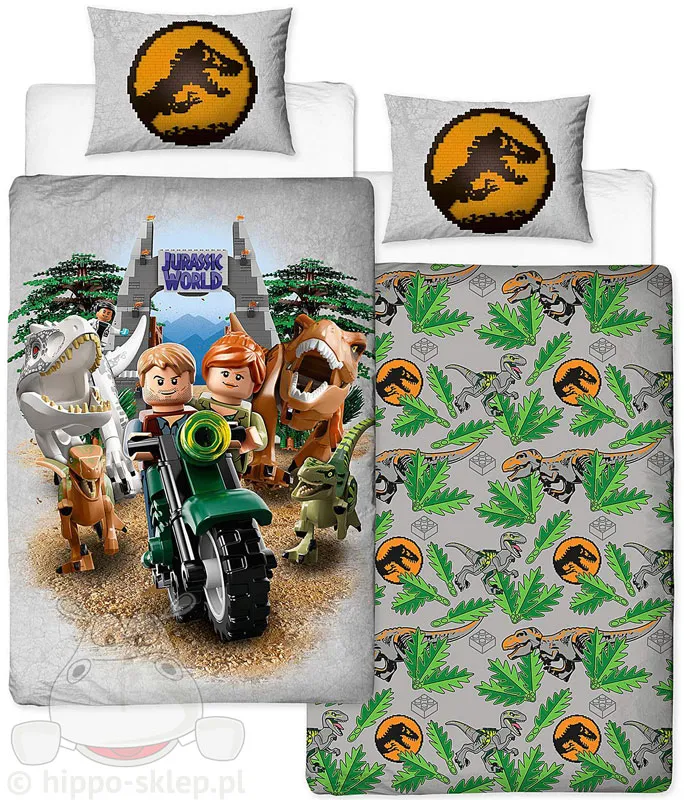 Dwustronna pościel Park Jurajski Lego Dinozaury Jurassic World