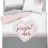 Pościel Przytul Mnie 160x200 szaro-rózowa