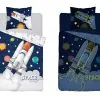 Pościele ze statkiem kosmicznym z efektem świecenia w ciemności 135x200