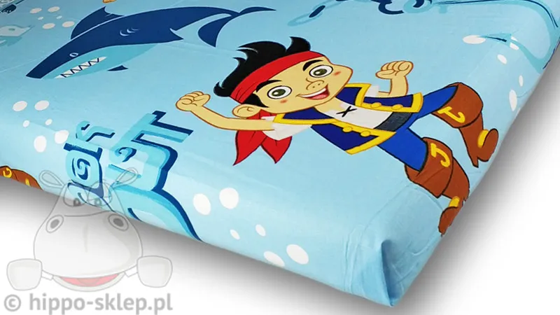 Prześcieradło Jake i piraci 140x200, niebieskie