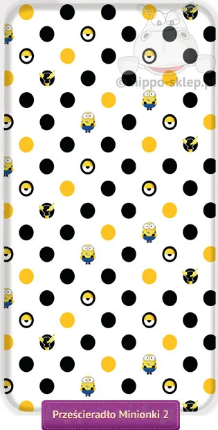 Prześcieradło Minionki z gumką, 90x200, białe