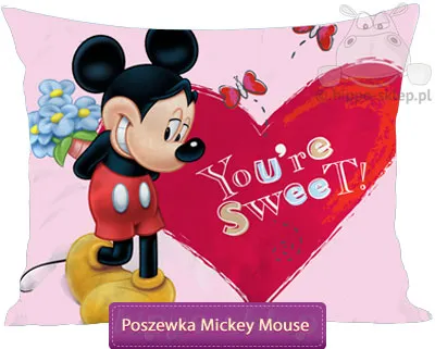 Duża poszewka z Myszką Mickey 70x80, rózowa