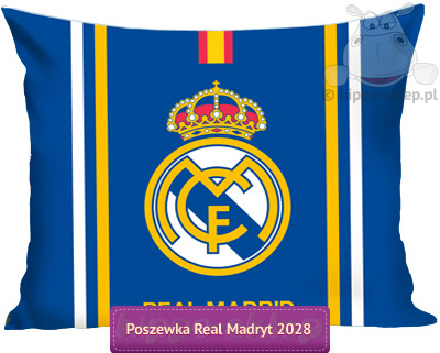 Powłoczka na poduszkę z herbem Real Madrid 70x80 cm, granatowa